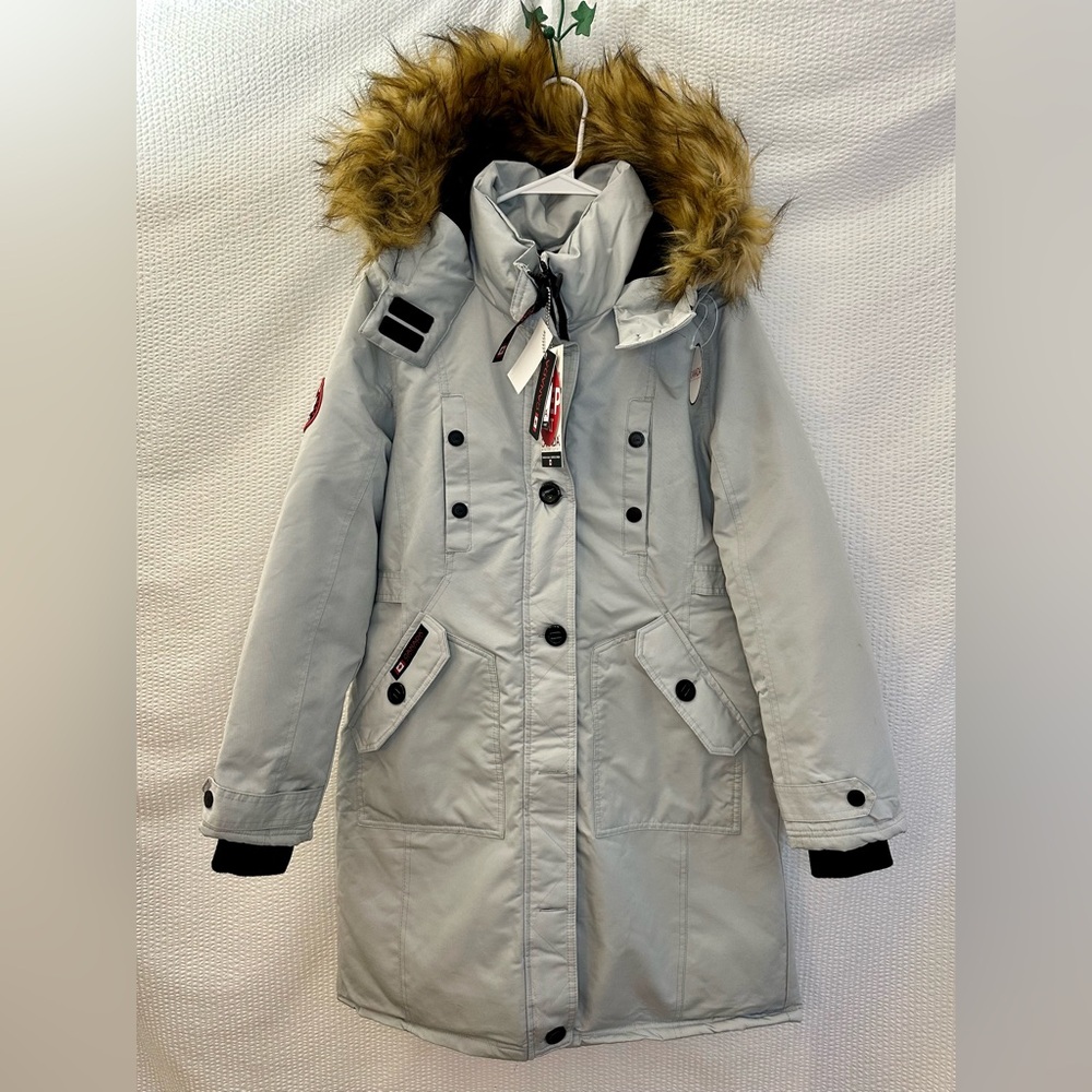 Canada Weather Gear Gray Winter Parka Jacket Size: Medium NWT